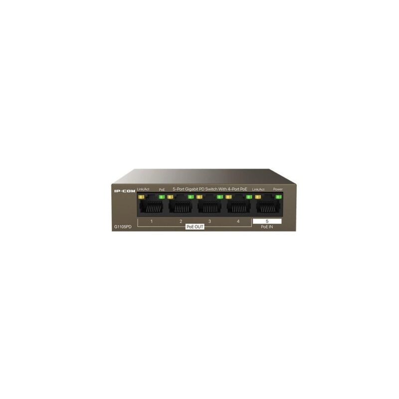 Switch no administrado Gigabit Ethernet 5 puertos con PoE de IP Com - G1105PD